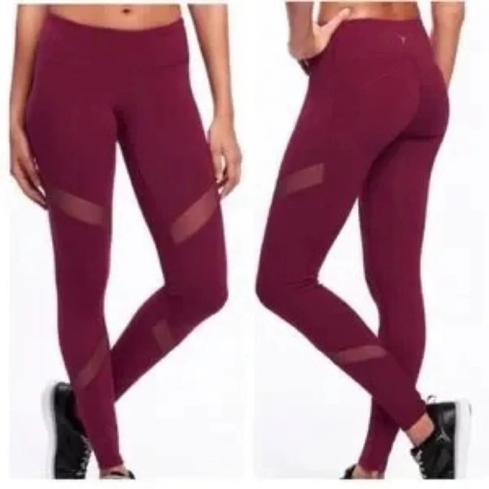 NWOT Old Navy Mod-Rise Mesh-Panel Elevate Compression Leggings